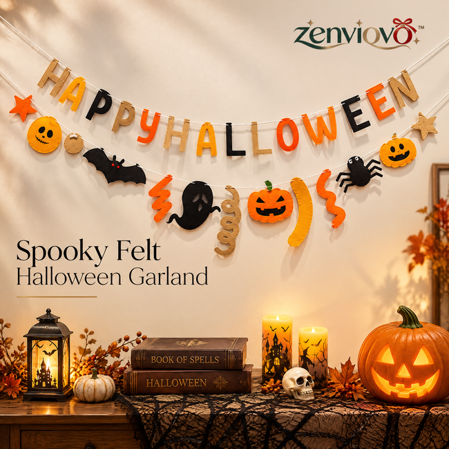 zenviovo™ Cute Cartoon Halloween Banner