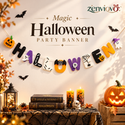 zenviovo™ Cute Cartoon Halloween Banner